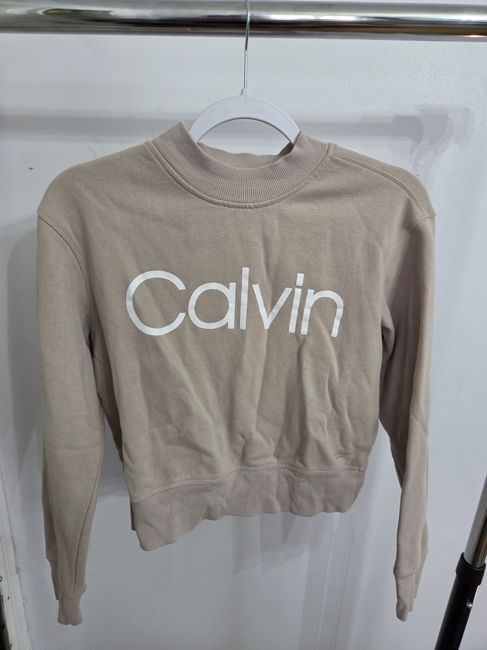 Calvin Klein Taupe Crewneck Logo Sweatshirt